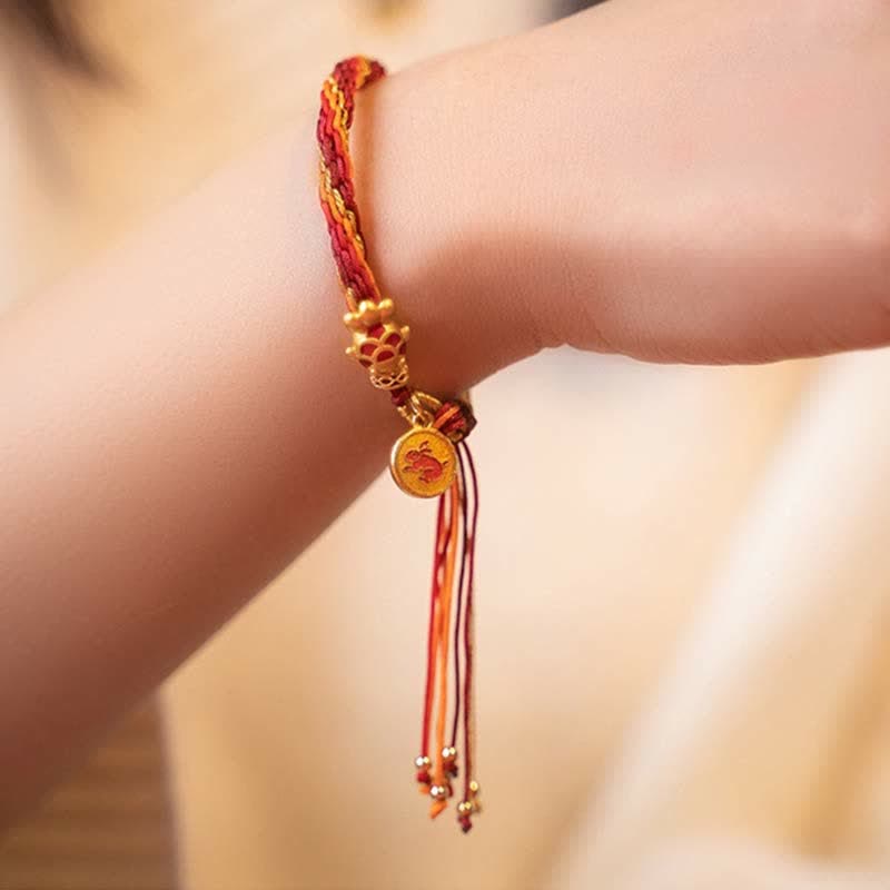 Chinese Zodiac Koi Fish Protection Red String Bracelet