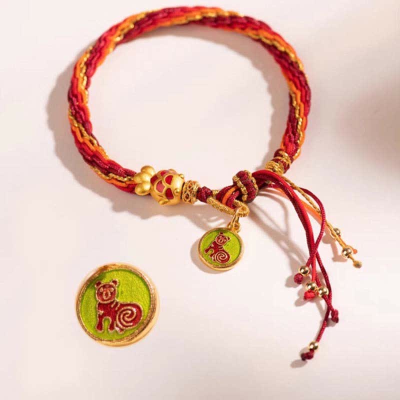 Chinese Zodiac Koi Fish Protection Red String Bracelet