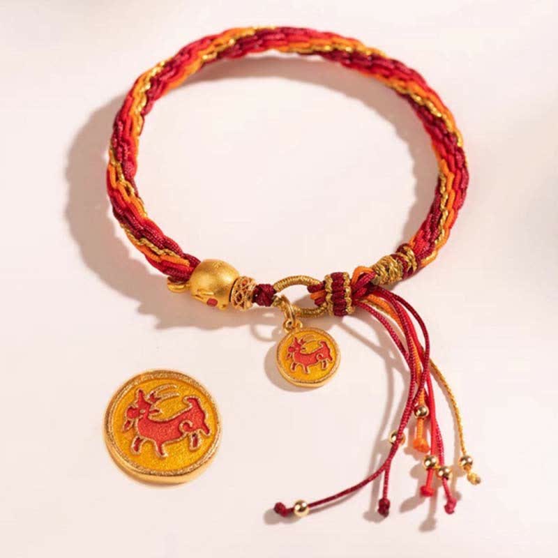 Chinese Zodiac Koi Fish Protection Red String Bracelet