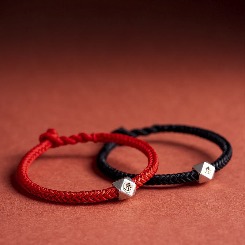 Chinese Zodiac Red String Silver Protection Bracelet