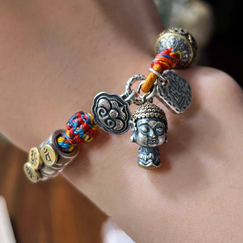 Chinese Zodiac Silver Rope Bracelet for Wealth & Protection