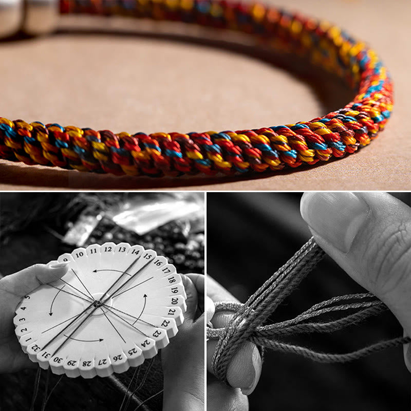 Chinese Zodiac Silver Rope Bracelet for Wealth & Protection