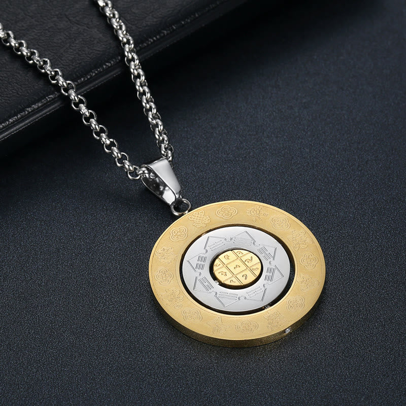 Chinese Zodiac Yin Yang Necklace | Rotatable Bagua Pendant