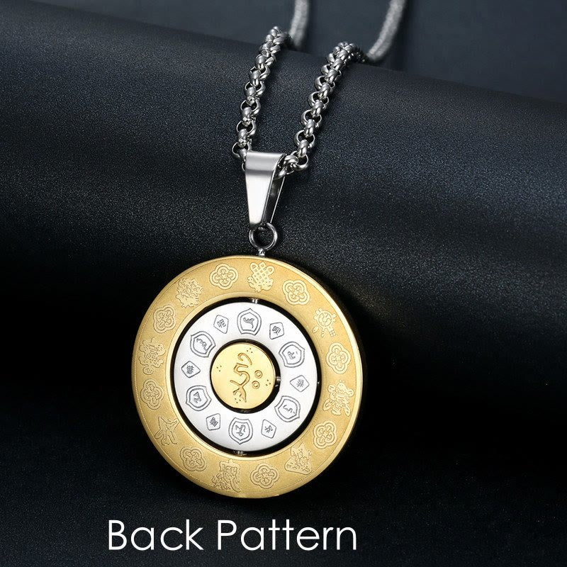 Chinese Zodiac Yin Yang Necklace | Rotatable Bagua Pendant