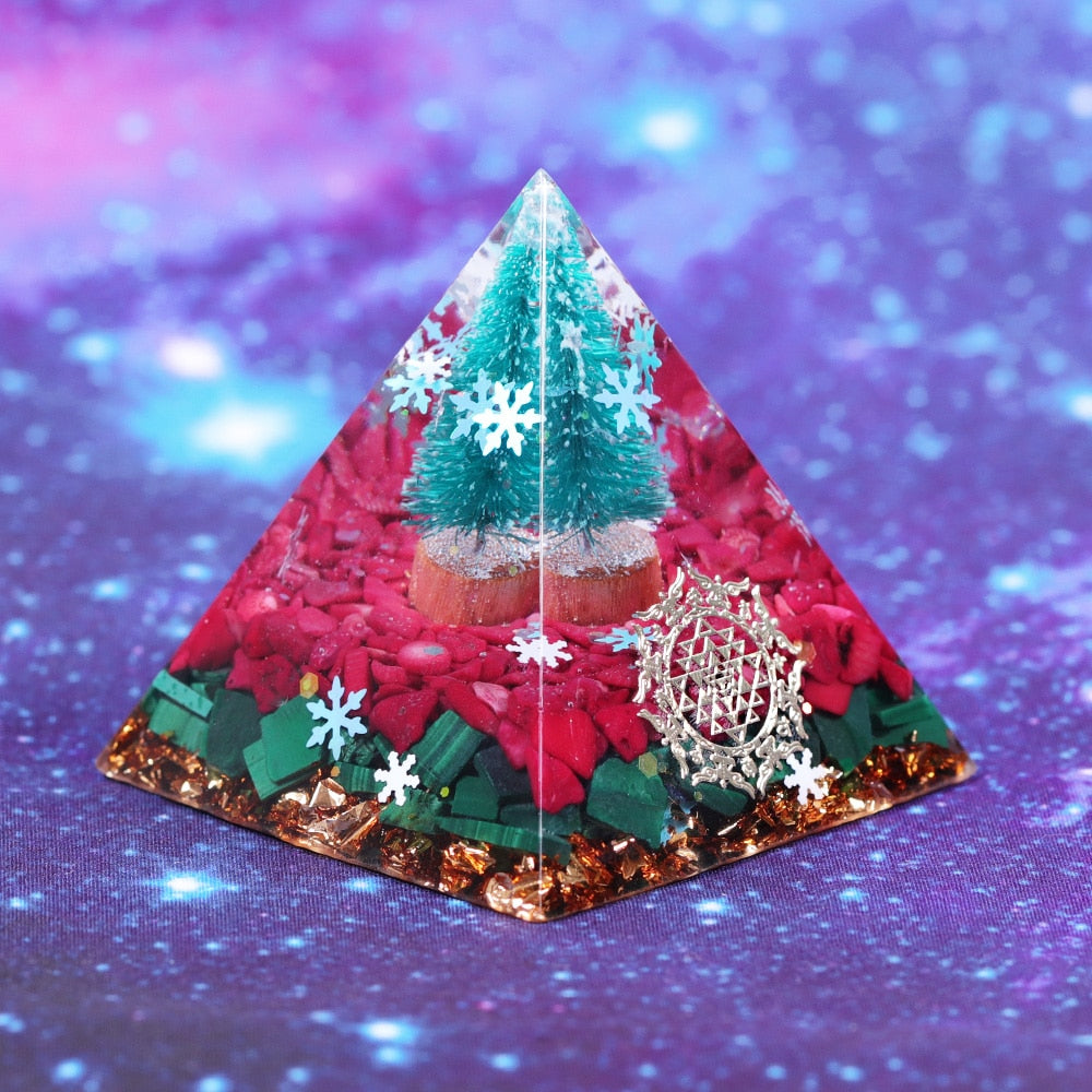Christmas Blessings Orgone Pyramid for Harmony
