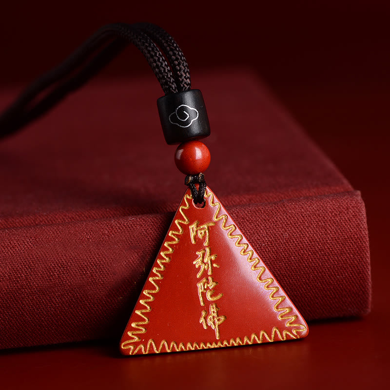 Cinnabar Amitabha Necklace Pendant for Calm & Spiritual Balance