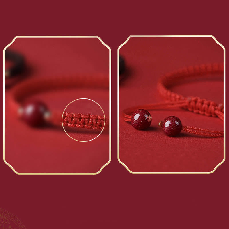 Cinnabar Blessing Bracelet with 8mm Beads & Red String