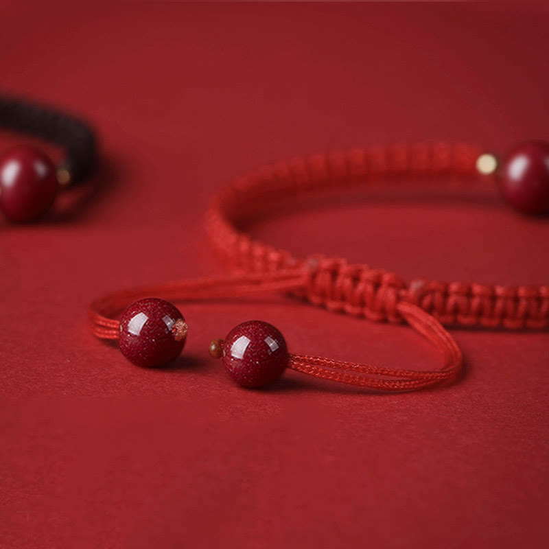 Cinnabar Blessing Bracelet with 8mm Beads & Red String