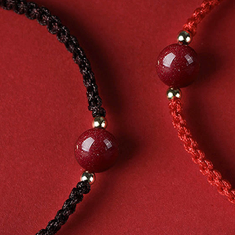 Cinnabar Blessing Bracelet with 8mm Beads & Red String