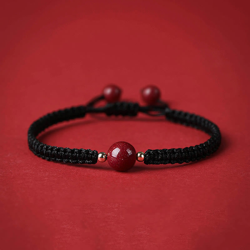 Cinnabar Blessing Bracelet with 8mm Beads & Red String