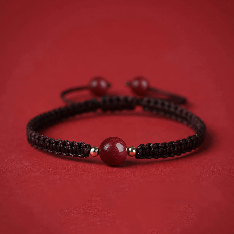 Cinnabar Blessing Bracelet with 8mm Beads & Red String