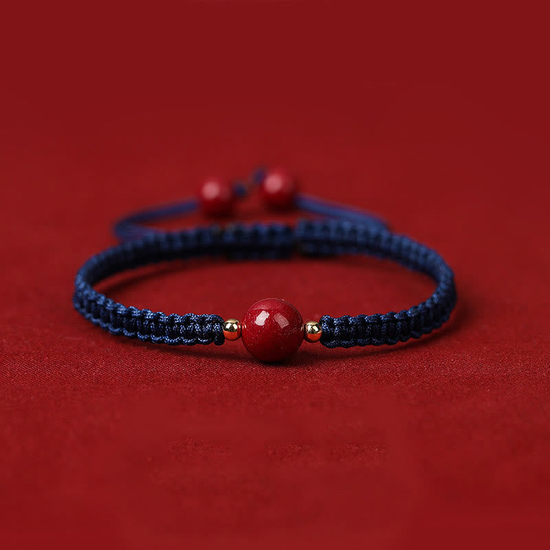 Cinnabar Blessing Bracelet with 8mm Beads & Red String