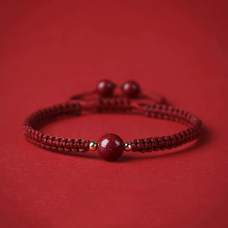 Cinnabar Blessing Bracelet with 8mm Beads & Red String