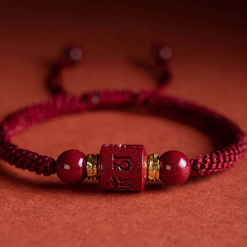 Cinnabar Blessing Bracelet with Om Mani Padme Hum | Healing Sounds