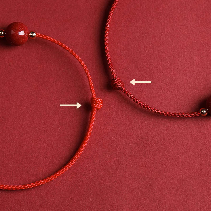 Cinnabar Bracelet and Anklet with Lucky Blessed String