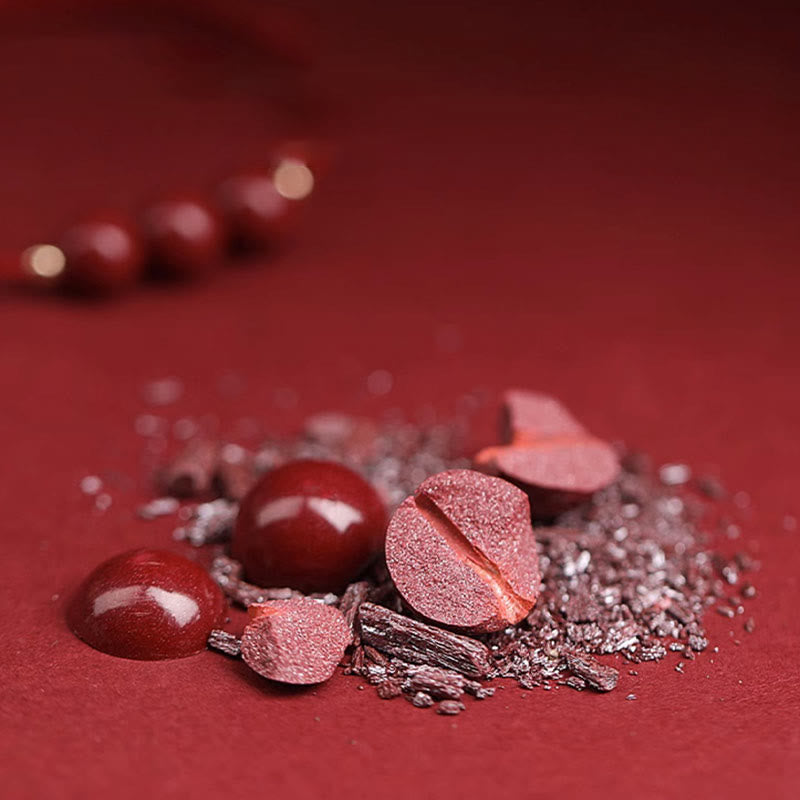 Cinnabar Bracelet and Anklet with Lucky Blessed String