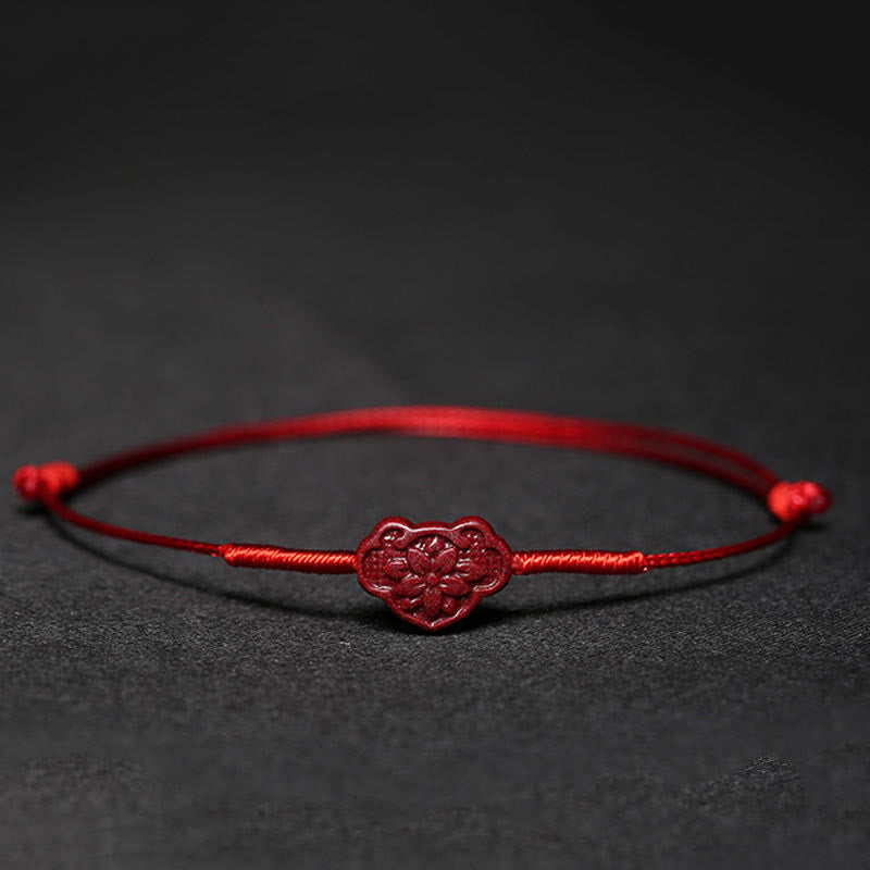 Cinnabar Bracelet with Pixiu for Luck & Protection