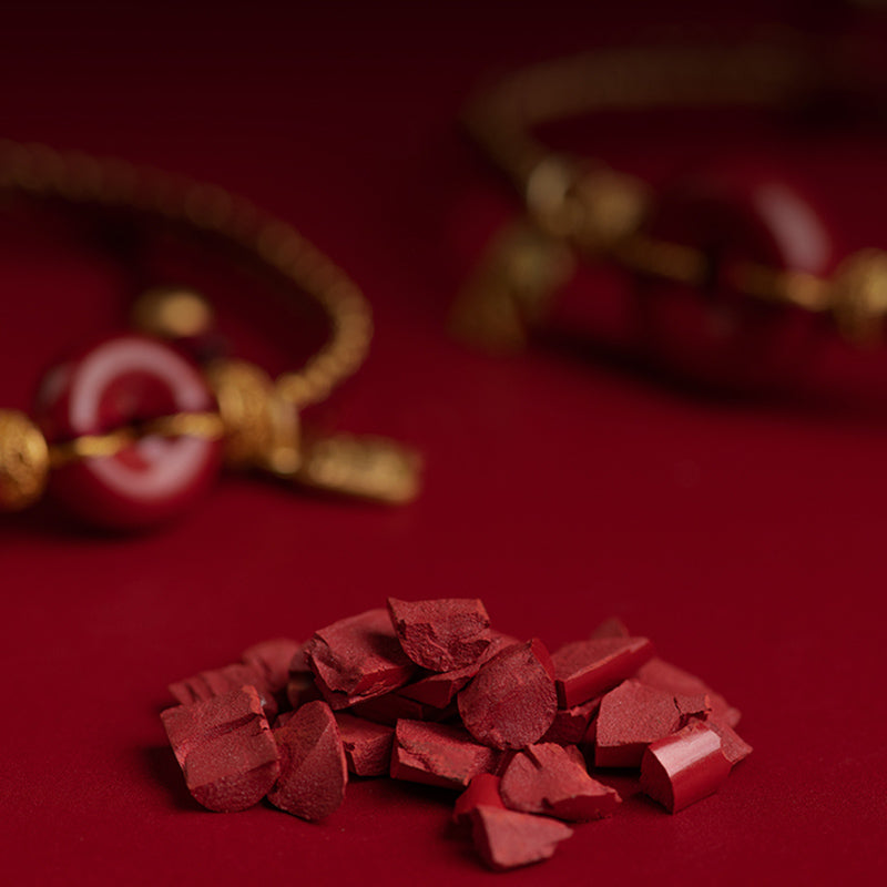 Cinnabar Braided Bracelet with Peace Buckle and Fu Charm