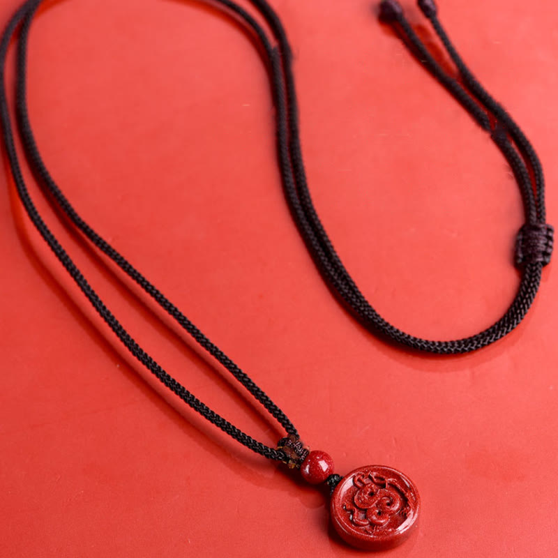 Cinnabar Chinese Zodiac Necklace for Calm & Balance