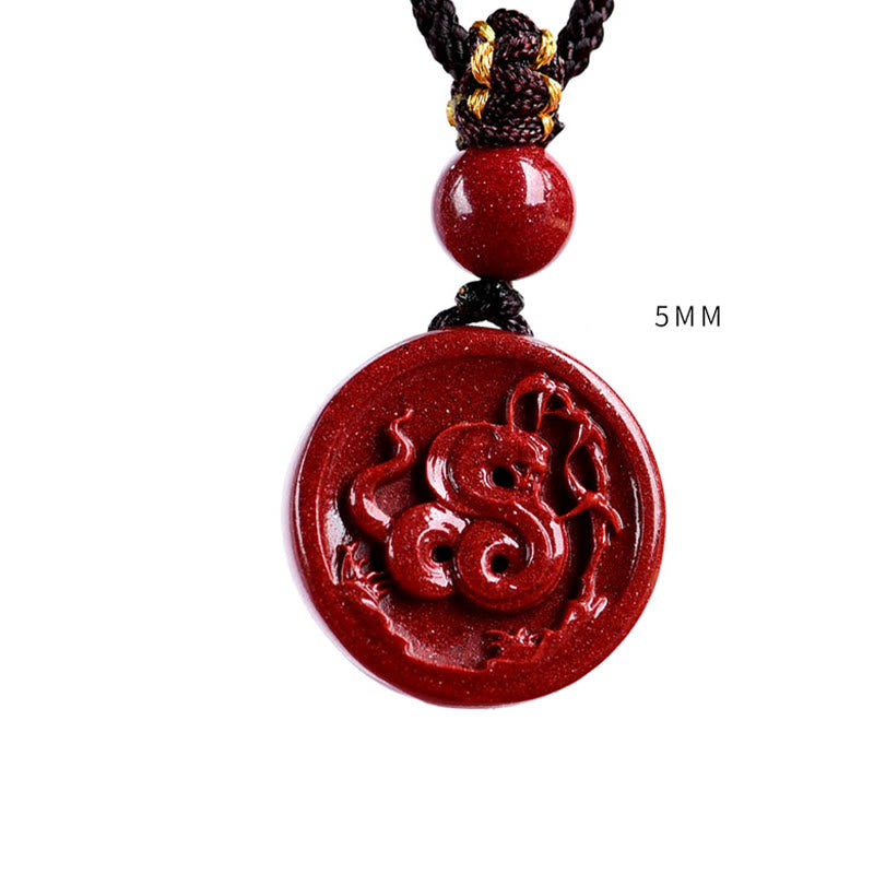 Cinnabar Chinese Zodiac Necklace for Calm & Balance