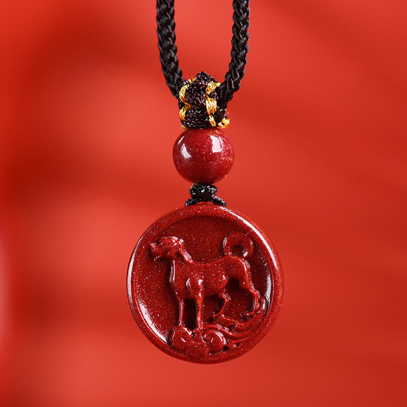 Cinnabar Chinese Zodiac Necklace for Calm & Balance