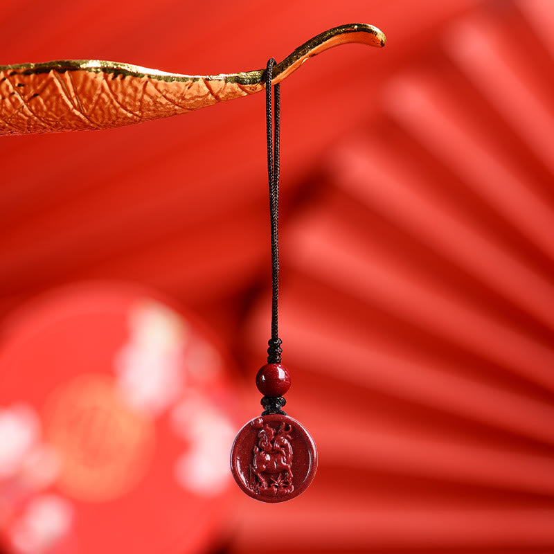 Cinnabar Chinese Zodiac Necklace for Calm & Balance