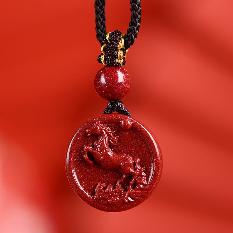 Cinnabar Chinese Zodiac Necklace for Calm & Balance