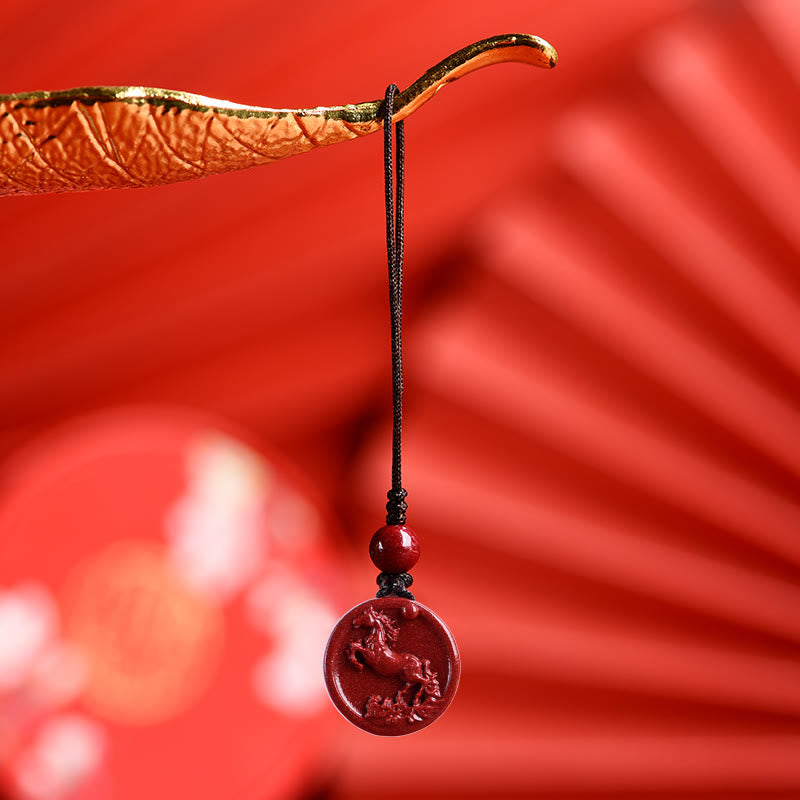 Cinnabar Chinese Zodiac Necklace for Calm & Balance