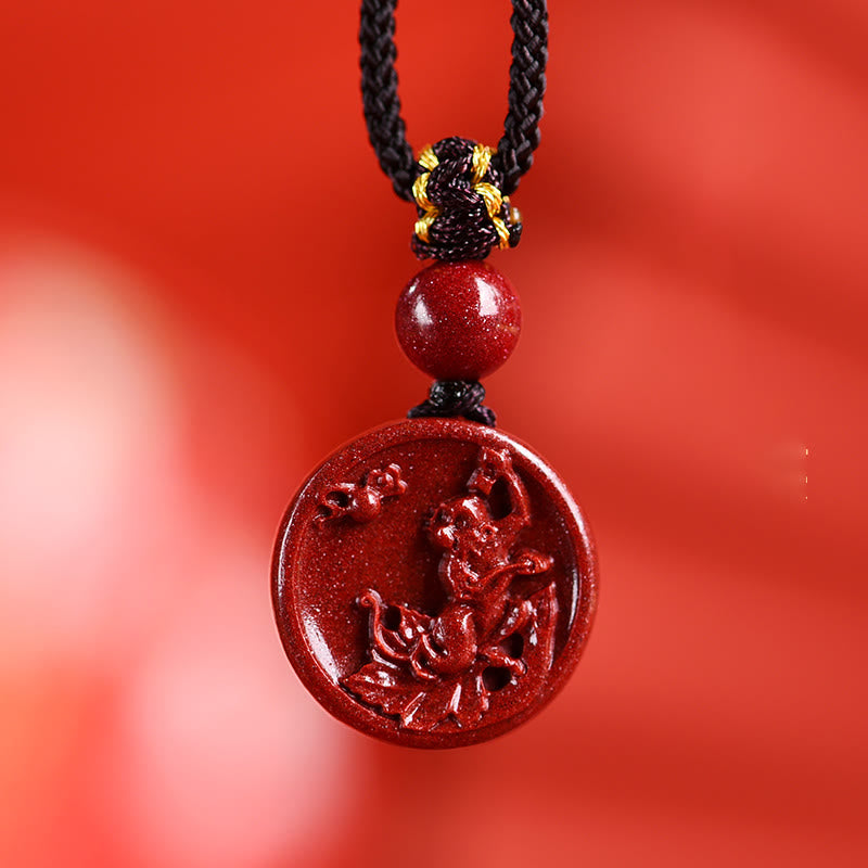 Cinnabar Chinese Zodiac Necklace for Calm & Balance