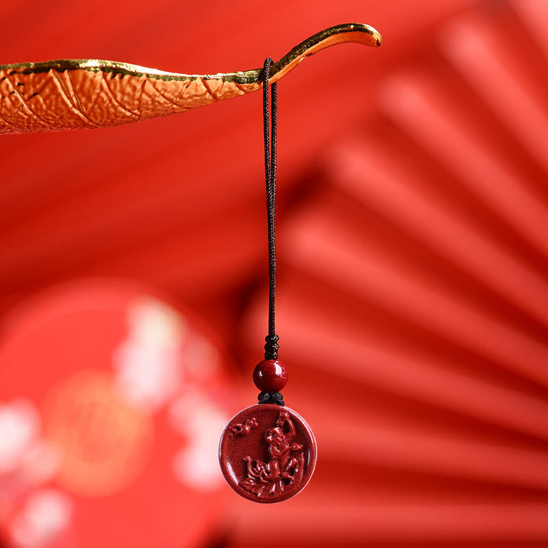 Cinnabar Chinese Zodiac Necklace for Calm & Balance
