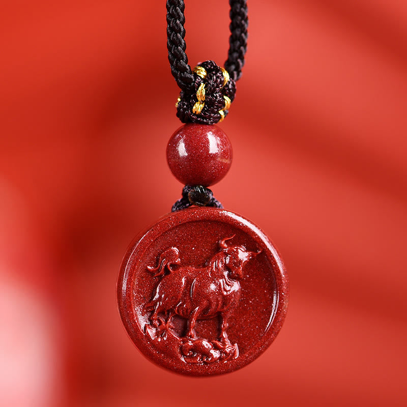 Cinnabar Chinese Zodiac Necklace for Calm & Balance