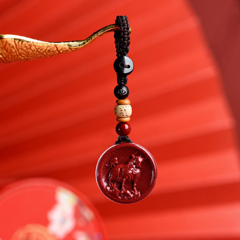 Cinnabar Chinese Zodiac Necklace for Calm & Balance