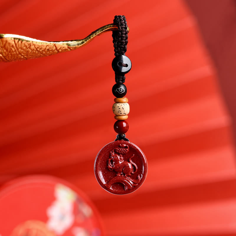 Cinnabar Chinese Zodiac Necklace for Calm & Balance