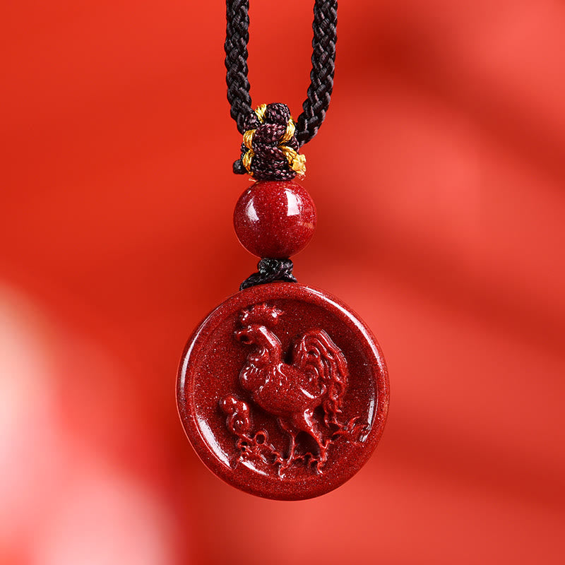 Cinnabar Chinese Zodiac Necklace for Calm & Balance