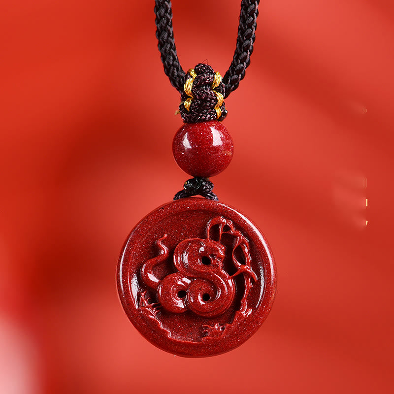 Cinnabar Chinese Zodiac Necklace for Calm & Balance