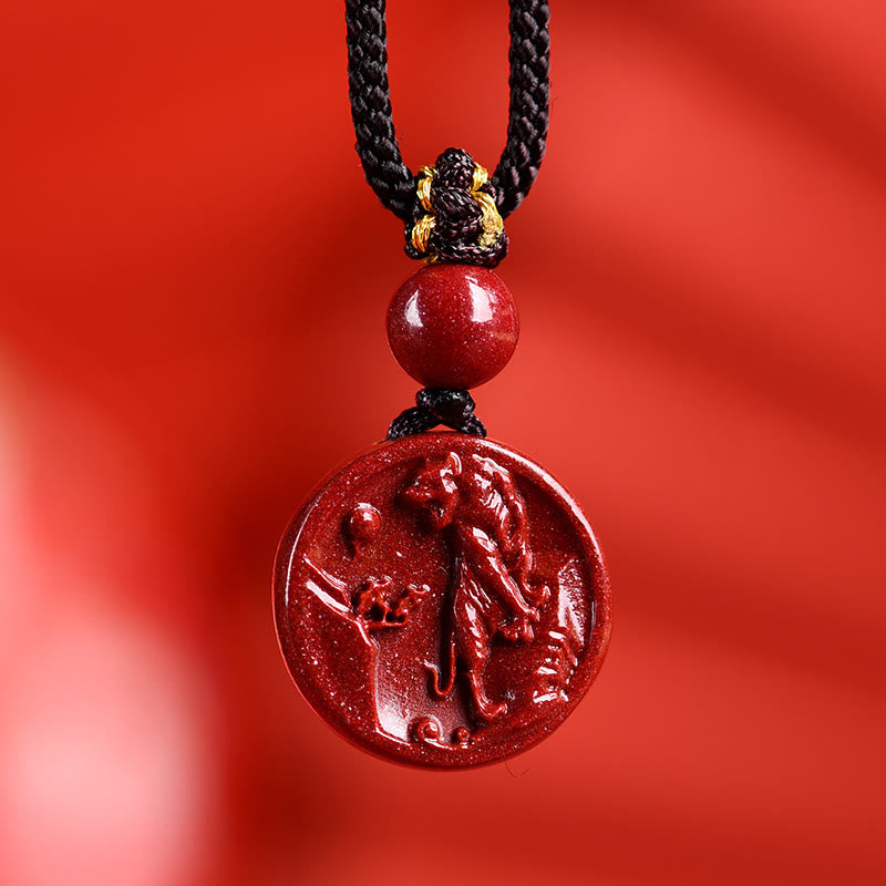Cinnabar Chinese Zodiac Necklace for Calm & Balance