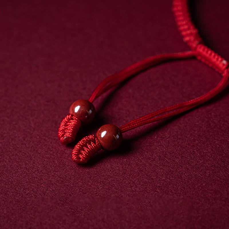 Cinnabar Fu Character 14-20cm Red String Braided Bracelet