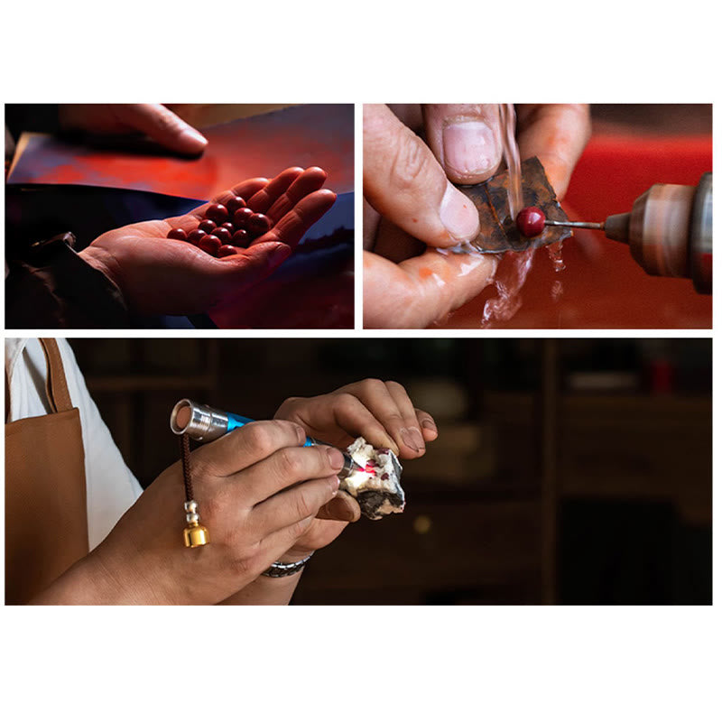 Cinnabar Fu Character 14-20cm Red String Braided Bracelet