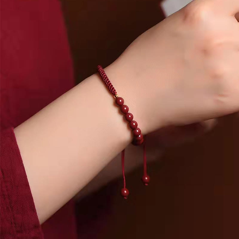 Cinnabar King Kong Knot Blessing Bracelet 8mm