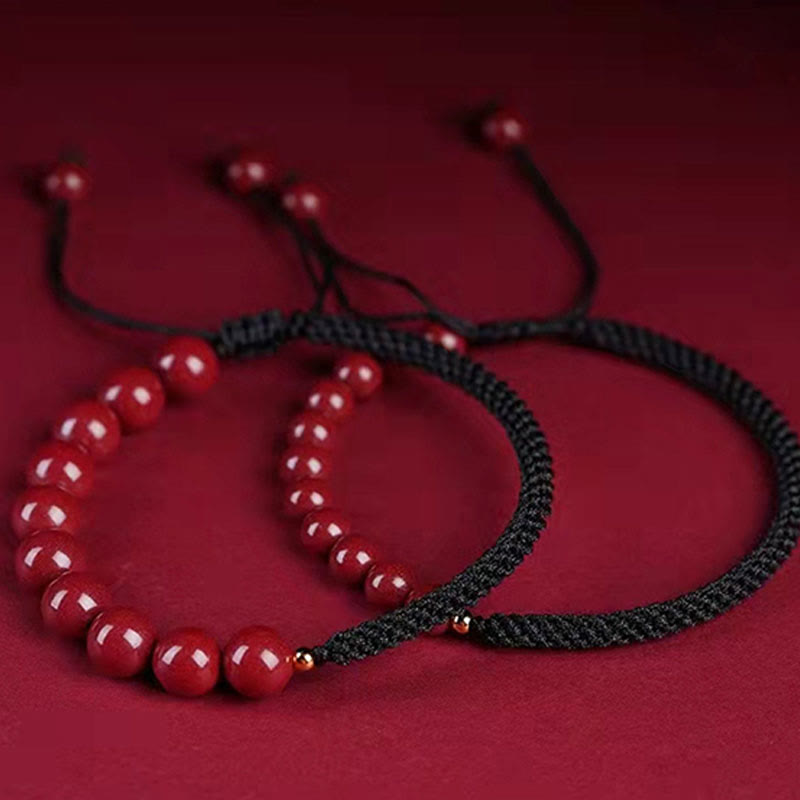 Cinnabar King Kong Knot Blessing Bracelet 8mm