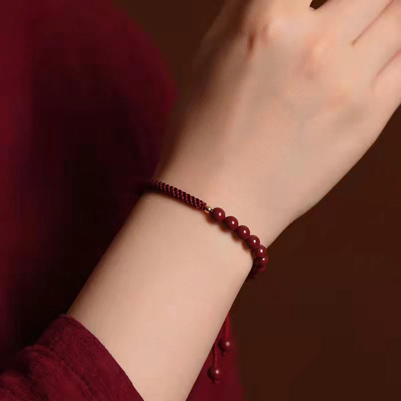Cinnabar King Kong Knot Blessing Bracelet 8mm