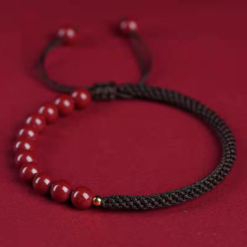 Cinnabar King Kong Knot Blessing Bracelet 8mm