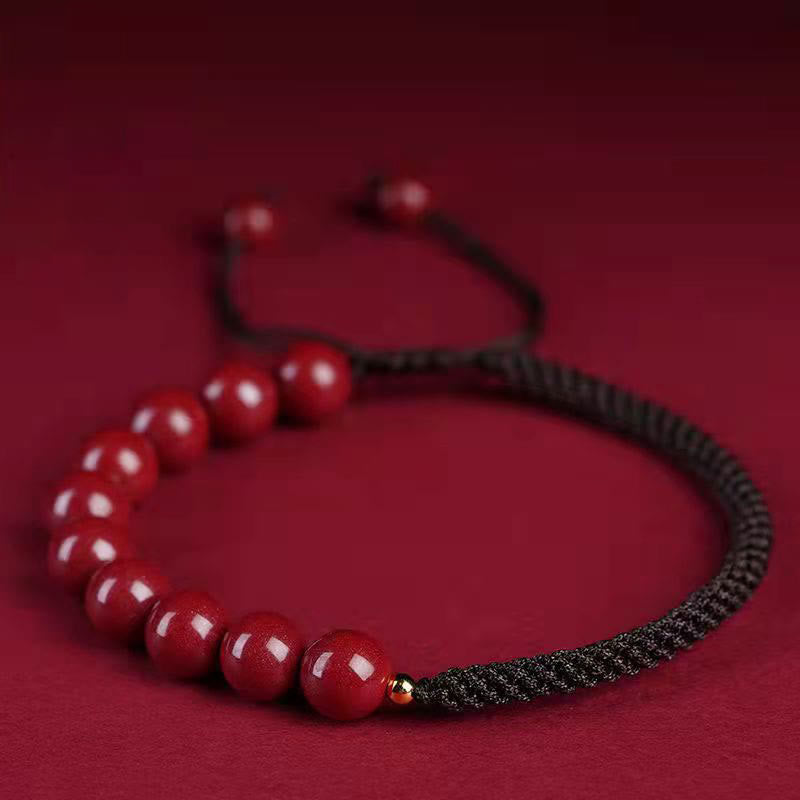 Cinnabar King Kong Knot Blessing Bracelet 8mm
