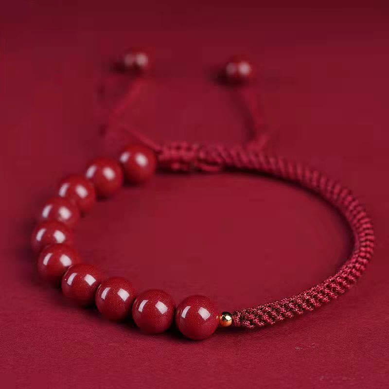 Cinnabar King Kong Knot Blessing Bracelet 8mm