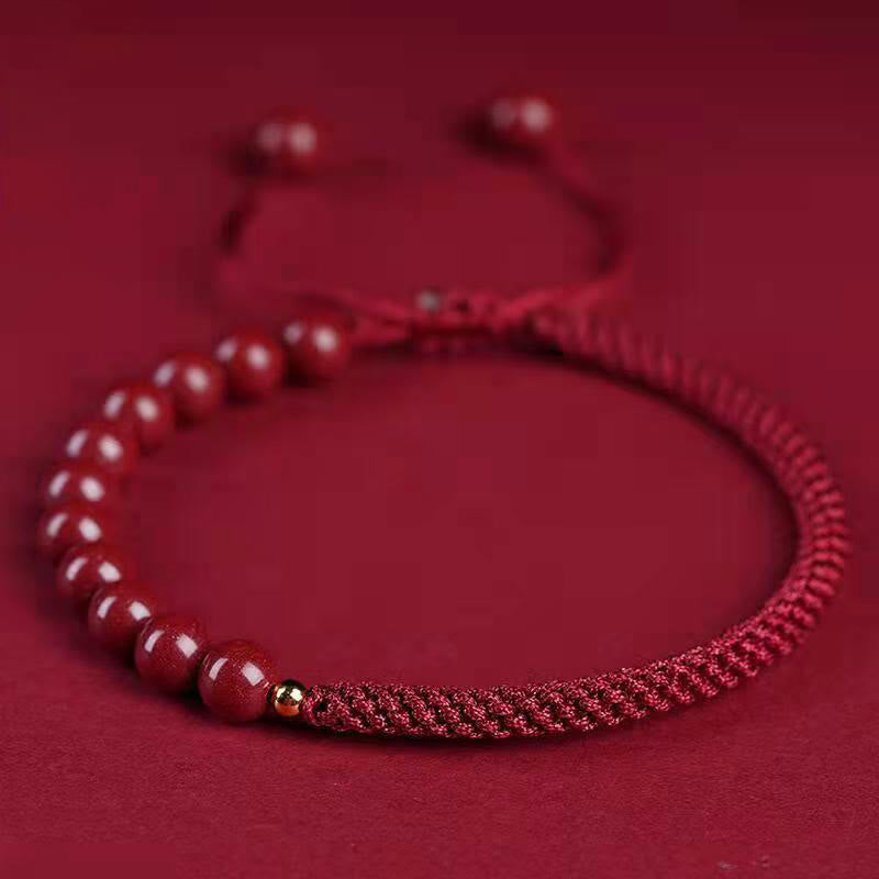 Cinnabar King Kong Knot Blessing Bracelet 8mm