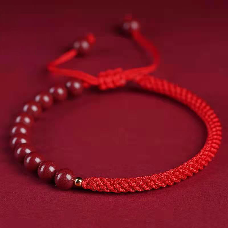 Cinnabar King Kong Knot Blessing Bracelet 8mm