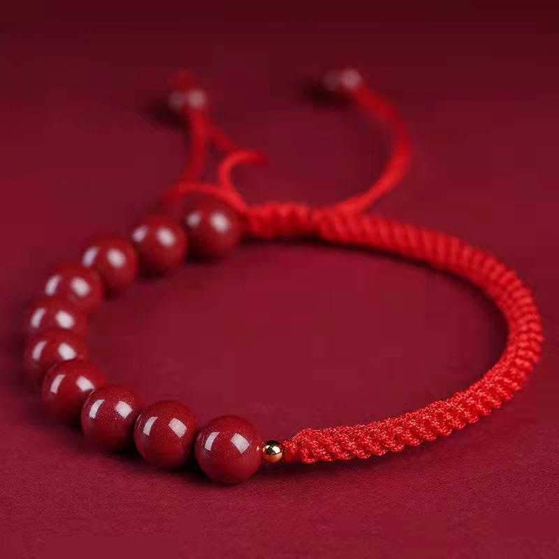Cinnabar King Kong Knot Blessing Bracelet 8mm