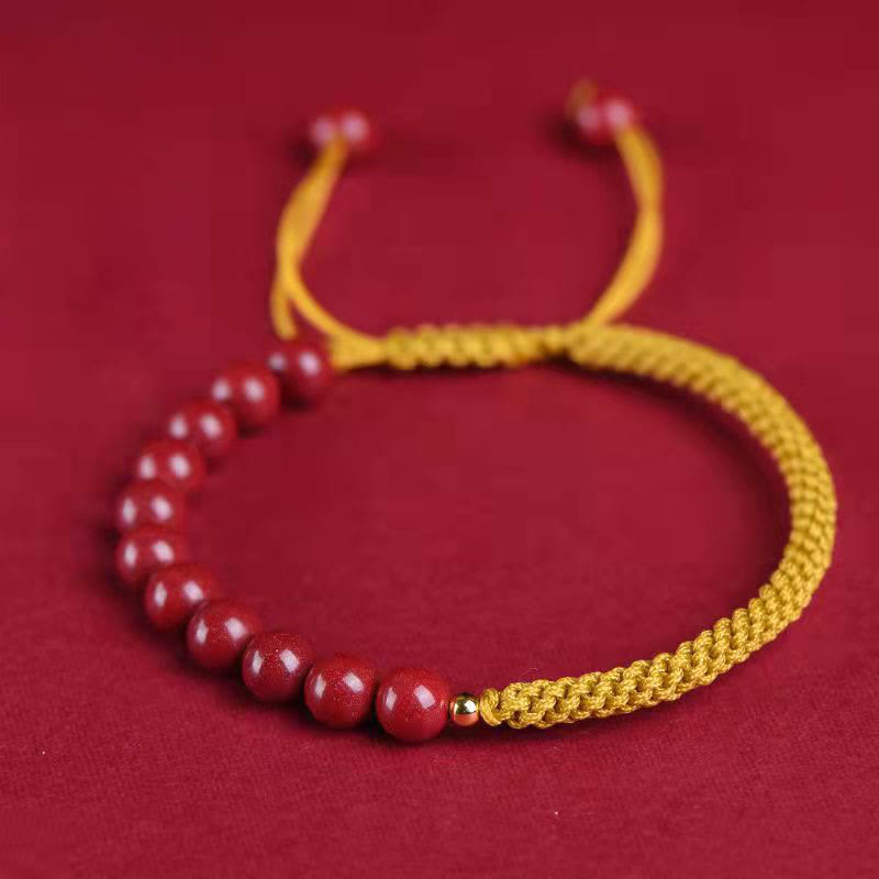Cinnabar King Kong Knot Blessing Bracelet 8mm