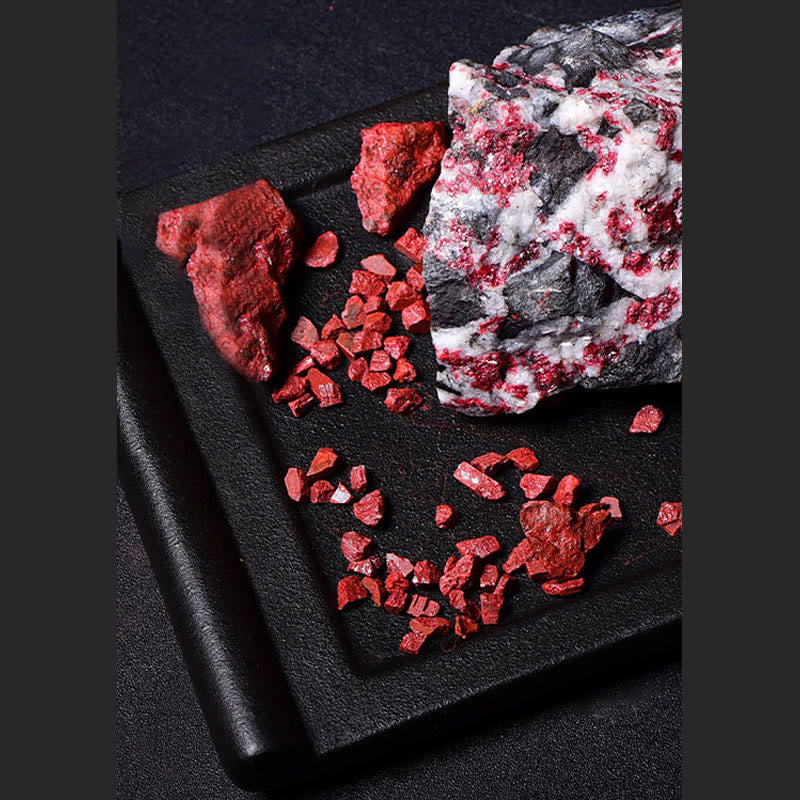 Cinnabar Necklace With Mountain Ghosts & Bagua Blessings Pendant