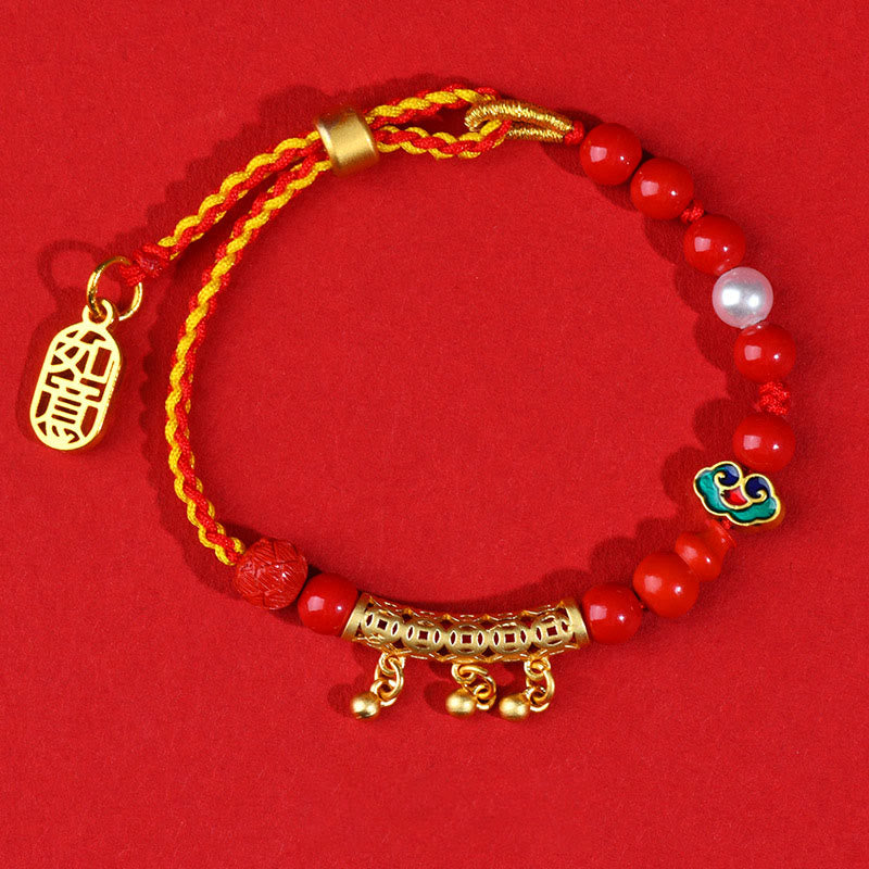 Cinnabar Red String Bell Ruyi Calm Bracelet